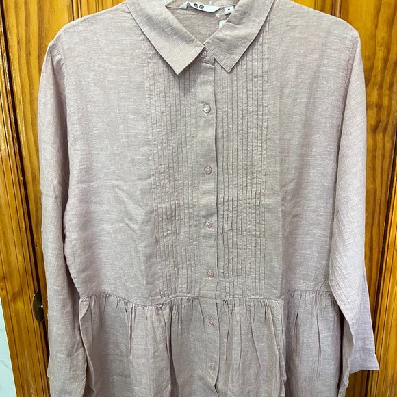 Uniqlo Dresses & Skirts - UNIQLO Linen Cotton 3/4 Sleeve Kurta Tunic Dress